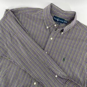 Ralph Lauren Classic Fit Button Down Shirt Plaid Long‎ Sleeve Mens L